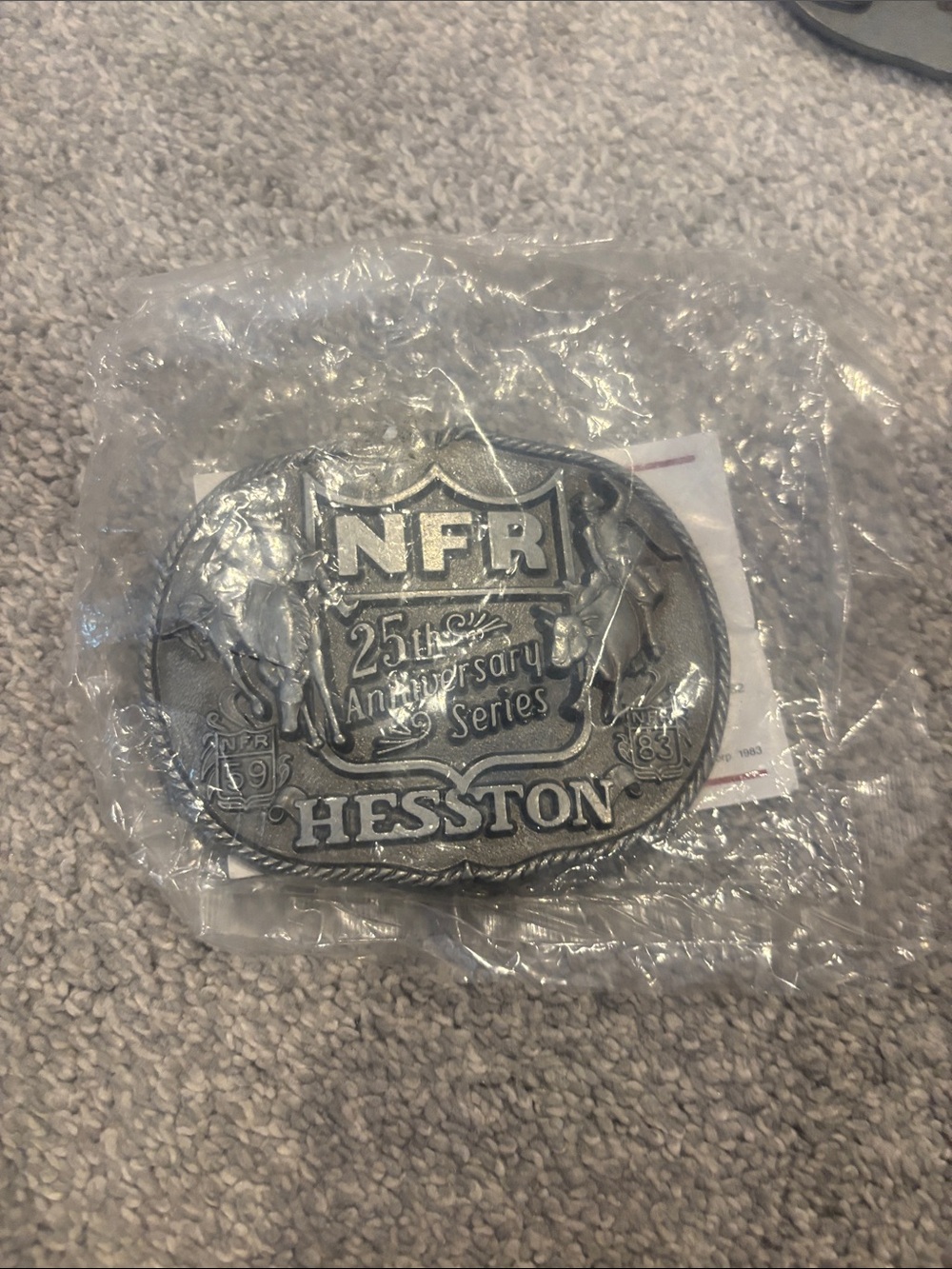 NEVER WORN Vintage Hesston NFR belt buckle. 25th Anniversary Edition.